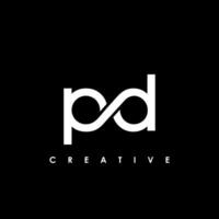 pd brief eerste logo ontwerp sjabloon vector illustratie