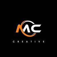 mc brief eerste logo ontwerp sjabloon vector illustratie