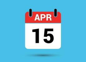 15 april kalender datum vlak icoon dag 15 vector illustratie