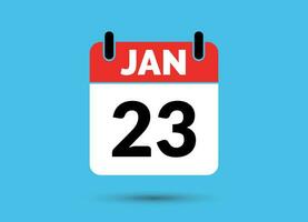 23 januari kalender datum vlak icoon dag 23 vector illustratie