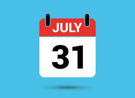 juli 31 kalender datum vlak icoon dag 31 vector illustratie