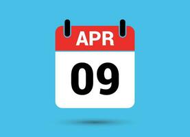 9 april kalender datum vlak icoon dag 9 vector illustratie