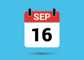 september 16 kalender datum vlak icoon dag 16 vector illustratie