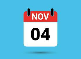 november 4 kalender datum vlak icoon dag 4 vector illustratie
