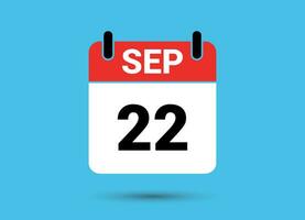 september 22 kalender datum vlak icoon dag 22 vector illustratie