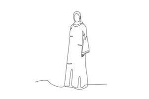 een vrouw vervelend een abaya vector