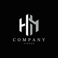 eerste hm brief logo, modern en luxe vector minimalistische mh logo sjabloon