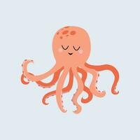 schattig Octopus. vector illustratie van een grappig Octopus. zee dier. kinderen illustratie in tekenfilm stijl.