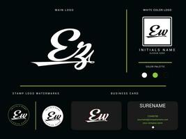 minimalistische ez mode luxe kleding logo, modern ew ez logo icoon ontwerp voor kleding bedrijf vector