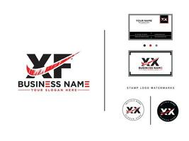 handschrift xf logo icoon bedrijf kaart, alfabet xf borstel brief logo voor winkel vector
