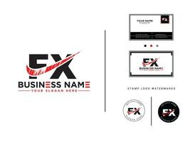 eerste fx borstel brief logo, uniek fx logo brief ontwerp vector