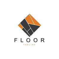 verdieping logo ontwerp voor huis keramisch decoratie met minimalistische abstract vormen, vector sjabloon illustratie