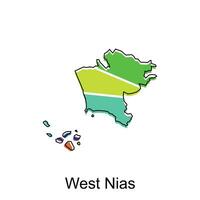 kaart stad van west Nias. vector kaart van noorden Sumatra provincie hoofdstad land kleurrijk ontwerp, illustratie ontwerp sjabloon Aan wit achtergrond