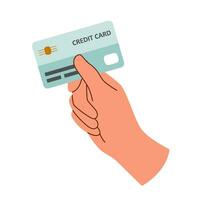 credit kaart in de hand- vector