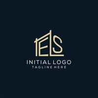 eerste es logo, schoon en modern bouwkundig en bouw logo ontwerp vector