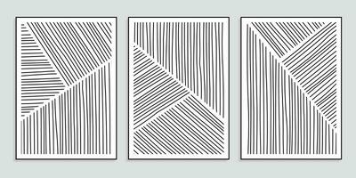 artistiek Hoes ontwerp reeks met hand- getrokken zwart lijnen vector