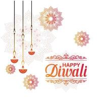 gelukkig diwali, festival van lichten, papier grafisch van Indisch rangoli, gouden lichten, kleurrijk decoratief achtergrond, blauw magenta achtergrond vector