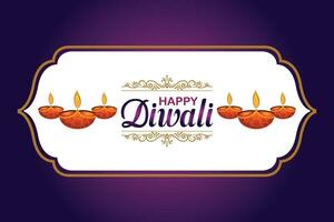 gelukkig diwali, festival van lichten, papier grafisch van Indisch rangoli, gouden lichten, kleurrijk decoratief achtergrond, blauw magenta achtergrond vector