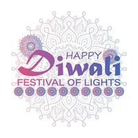 gelukkig diwali, festival van lichten, papier grafisch van Indisch rangoli, gouden lichten, kleurrijk decoratief achtergrond, blauw magenta achtergrond vector