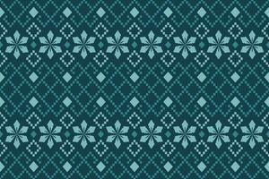 indigo marine blauw meetkundig traditioneel etnisch patroon ikat naadloos patroon grens abstract ontwerp voor kleding stof afdrukken kleding jurk tapijt gordijnen en sarong aztec Afrikaanse Indisch Indonesisch vector