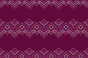 roze traditioneel etnisch patroon paisley bloem ikat achtergrond abstract aztec Afrikaanse Indonesisch Indisch naadloos patroon voor kleding stof afdrukken kleding jurk tapijt gordijnen en sarong vector