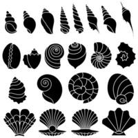 zeeschelp icoon vector set. schelp illustratie teken verzameling. zee leven symbool of logo.