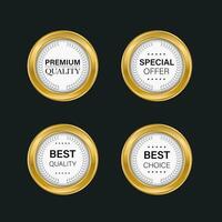 luxe gouden badges en labels premium kwaliteitsproduct vector