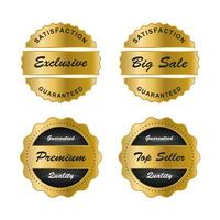 luxe goud badges en etiketten premie kwaliteit Product. vector