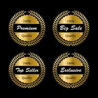 luxe goud badges en etiketten premie kwaliteit Product. vector