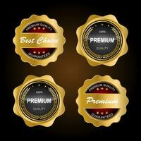 gouden badges en etiketten met gouden lint vector verzameling .vector illustratie