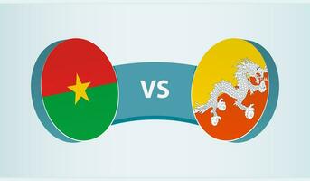 Burkina faso versus bhutan, team sport- wedstrijd concept. vector