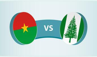 Burkina faso versus norfolk eiland, team sport- wedstrijd concept. vector
