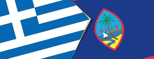 Griekenland en guam vlaggen, twee vector vlaggen.