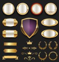 Luxe premium gouden insignes en labels vector