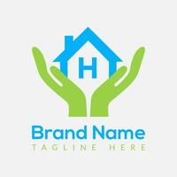 huis lening logo Aan brief h sjabloon. huis lening Aan h brief, eerste huis lening teken concept sjabloon vector