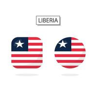 vlag van Liberia 2 vormen icoon 3d tekenfilm stijl. vector