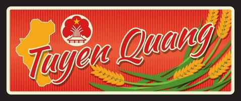 tuyen quang Vietnamees provincie retro reizen bord vector