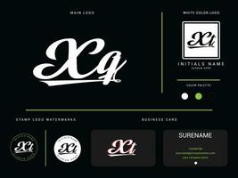 minimalistische luxe xq logo afbeelding, kleding xq qx mode logo icoon vector met branding