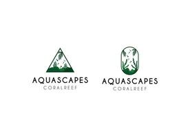 koraal aqua scapes logo ontwerp. minimalistische aquascapes logo vector