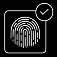 vingerafdruk authenticatie. geverifieerd toegang. biometrisch identificatie. biometrisch toegang toegekend. bewerkbare hartinfarct. vector
