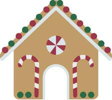 Kerstmis peperkoek huis met snoep wandelstokken vector