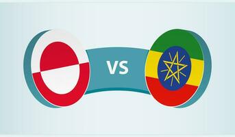 Groenland versus Ethiopië, team sport- wedstrijd concept. vector