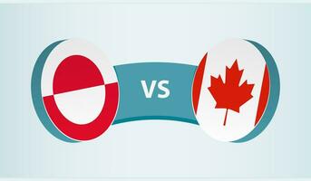 Groenland versus Canada, team sport- wedstrijd concept. vector