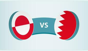 Groenland versus bahrein, team sport- wedstrijd concept. vector