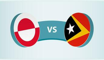 Groenland versus oosten- Timor, team sport- wedstrijd concept. vector