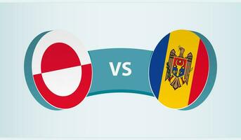 Groenland versus Moldavië, team sport- wedstrijd concept. vector
