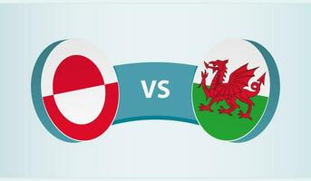 Groenland versus Wales, team sport- wedstrijd concept. vector