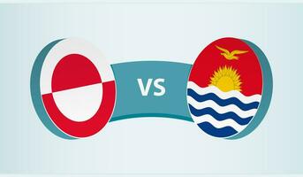 Groenland versus kiribati, team sport- wedstrijd concept. vector