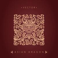 Aziatisch draak Chinese draak totem patroon vector