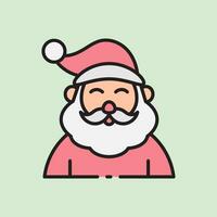 Kerstmis de kerstman icoon met lineal kleur stijl vector